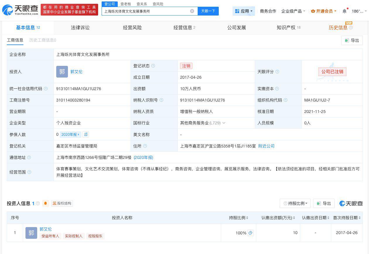 郭艾伦企业已注册篮球训练营商标